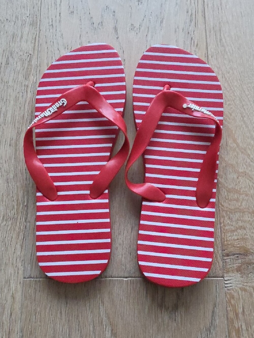 NWOT Grand Marnier Red Striped Flip-Flop Sandals Size EU 36/37